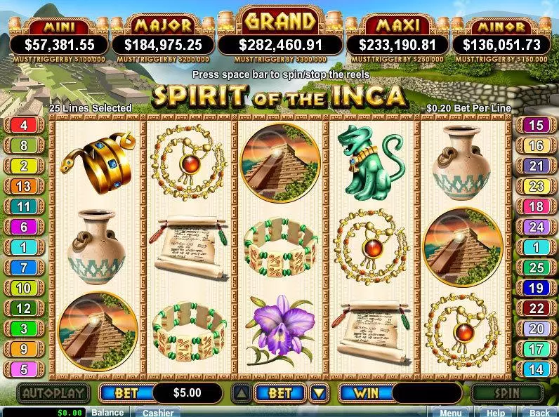 Spirit Of The Inca Free Casino Slot  with, delFree Spins