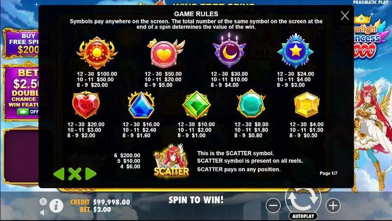 Starlight Princess 1000 Free Casino Slot  with, delTumble Feature