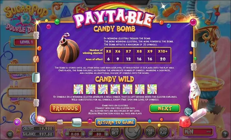 Sugar Pop 2: Double Dipped Free Casino Slot  with, delAccumulated Bonus