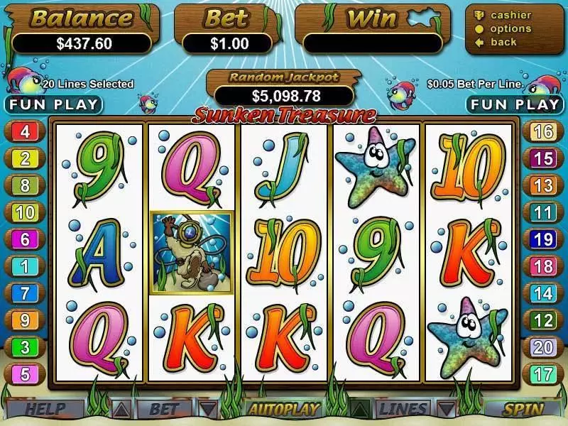 Sunken Treasures Free Casino Slot  with, delSecond Screen Game