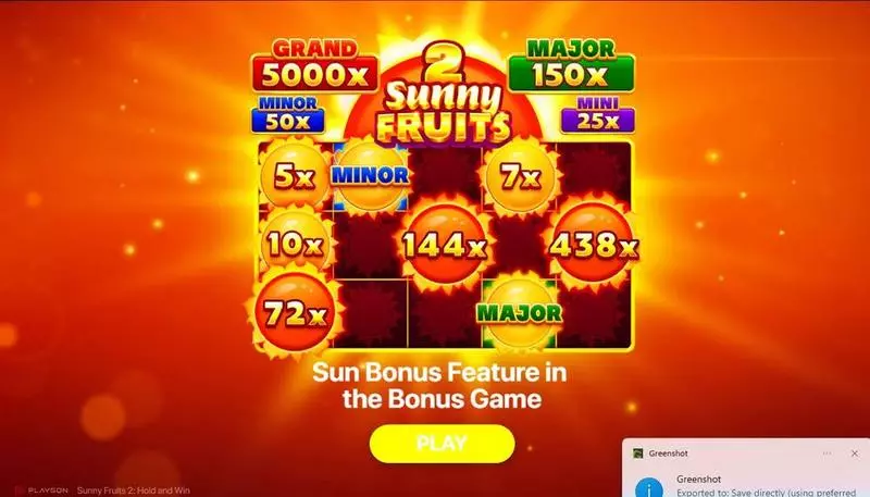 Sunny Fruits 2: Hold and Win Free Casino Slot  with, delBonus Game