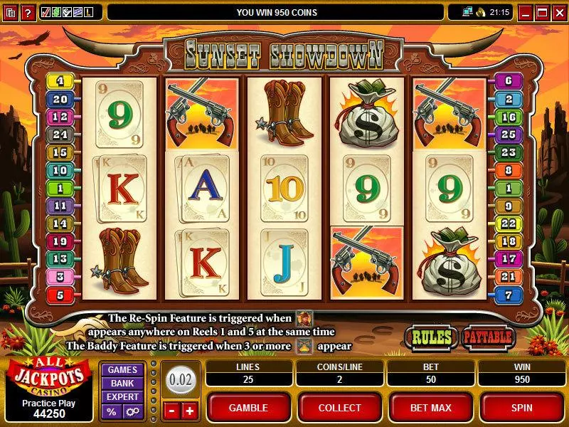 Sunset Showdown Free Casino Slot  with, delSecond Screen Game
