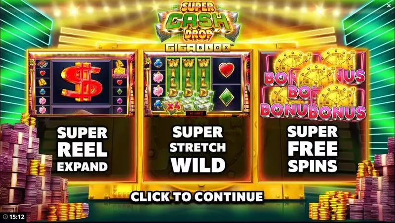 Super Cash Drop Gigablox Free Casino Slot  with, delExpanding Reels