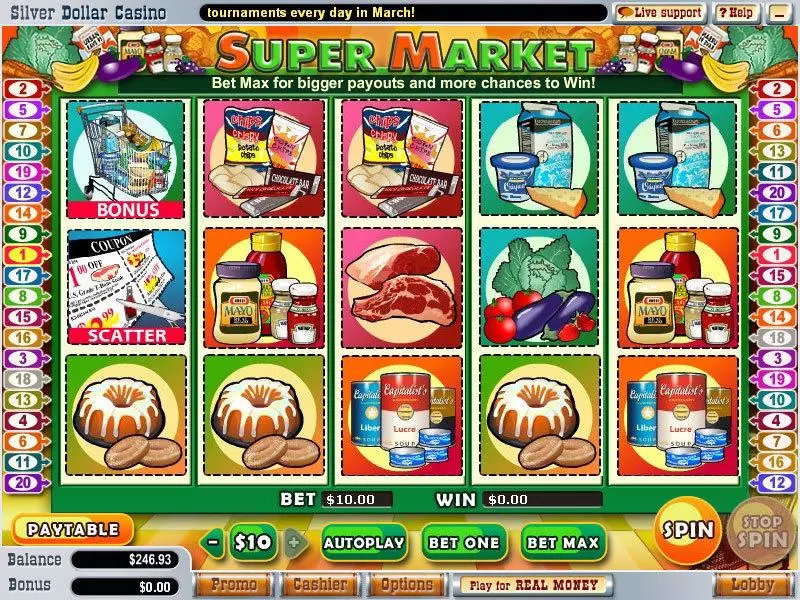 SuperMarket Free Casino Slot  with, delFree Spins