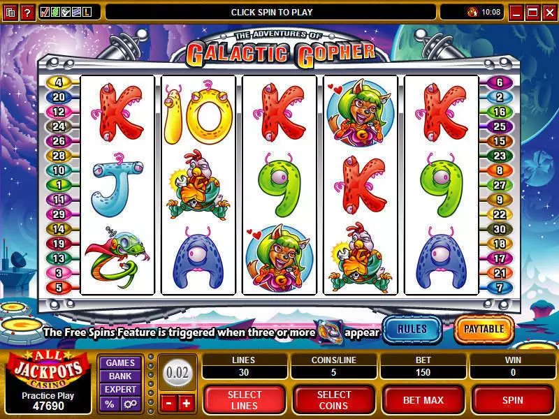 The Adventures of the Galactic Gopher Free Casino Slot  with, delFree Spins