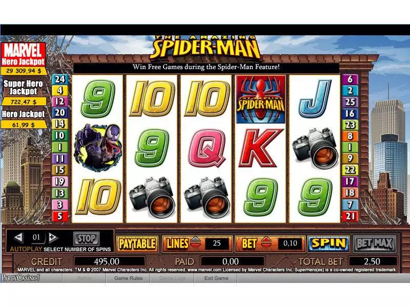 The Amazing Spider-Man Free Casino Slot  with, delSecond Screen Game
