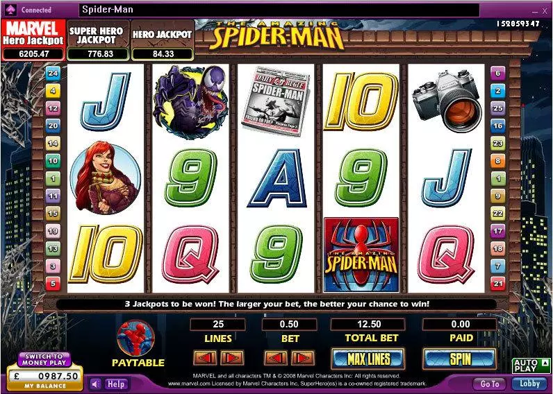 The Amazing Spider-Man Free Casino Slot  with, delFree Spins