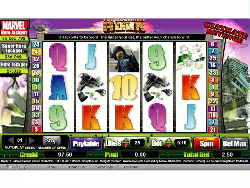 The Incredible Hulk Free Casino Slot  with, delSecond Screen Game