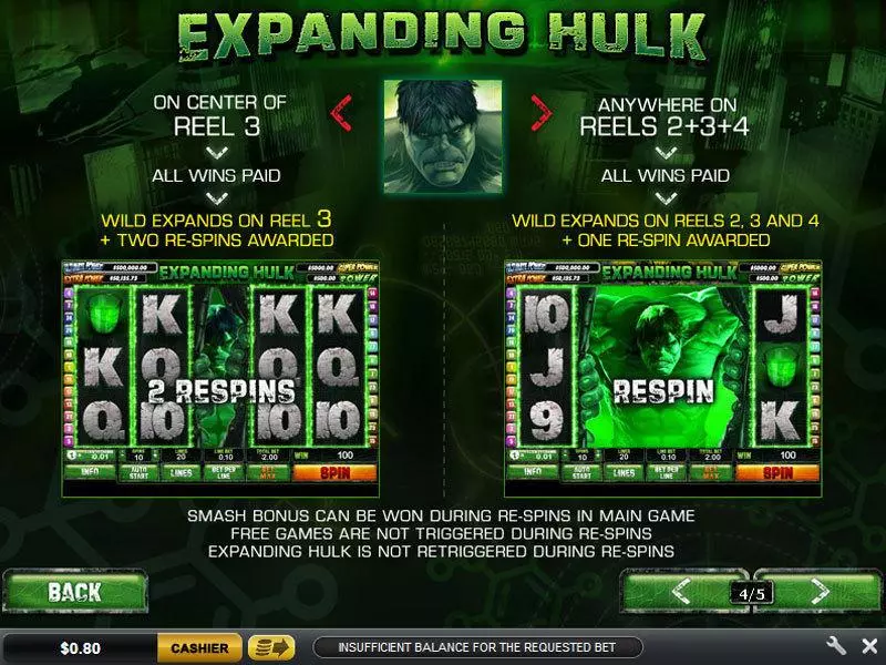 The Incredible Hulk 50 Line Free Casino Slot  with, delJackpot bonus game