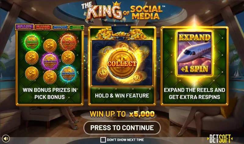 The King of Social Media Free Casino Slot  with, delBonus BuyHold and WinPick a BoxRe-Spin