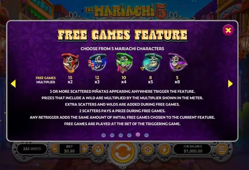 The Mariachi 5 Free Casino Slot  with, delFree Spins