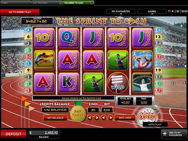 The Sprint To Cash Free Casino Slot  with, delSecond Screen Game