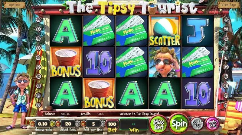 The Tipsy Tourist Free Casino Slot  with, delSecond Screen Game