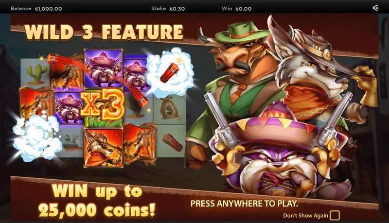The Wild 3  Free Casino Slot  with, delRe-Spin