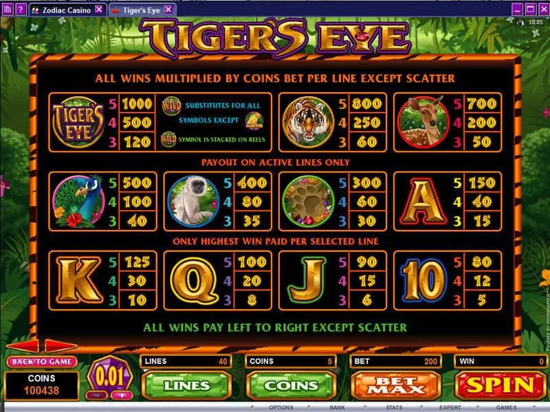 Tiger's Eye Free Casino Slot  with, delFree Spins