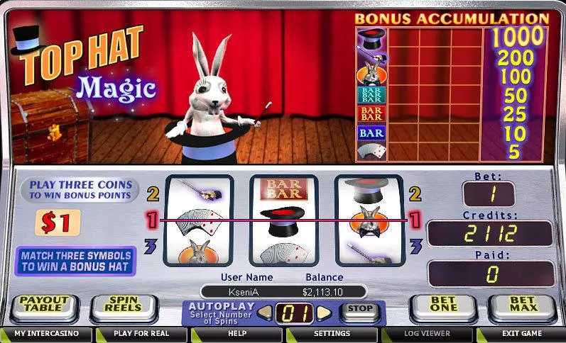Top Hat Magic Free Casino Slot  with, delSecond Screen Game