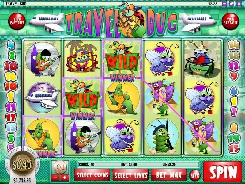 Travel Bug Free Casino Slot  with, delFree Spins