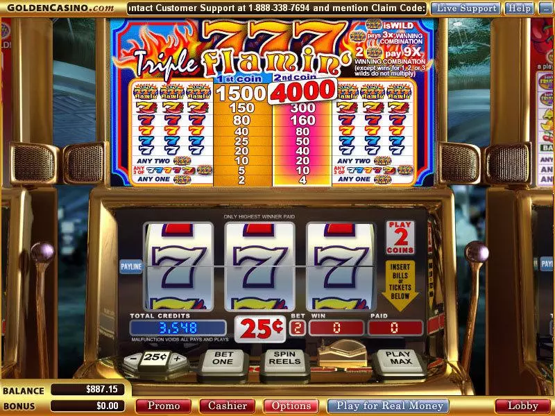 Triple Flamin' 7s Free Casino Slot 