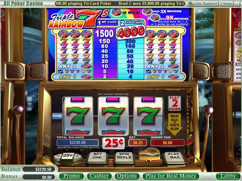 Triple Rainbow 7s Free Casino Slot 