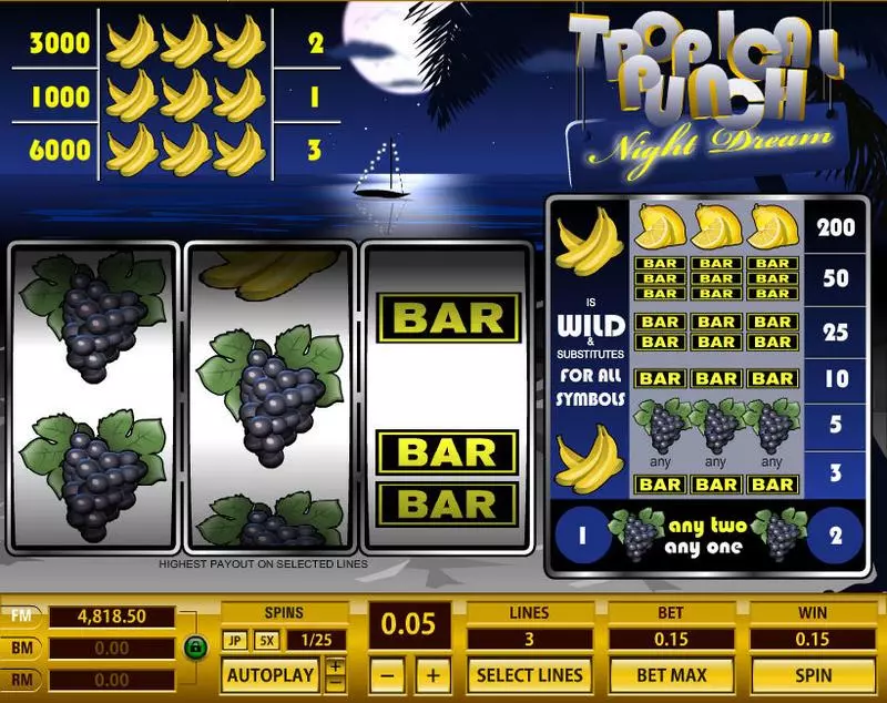 Tropical Punch Night Dream Free Casino Slot 