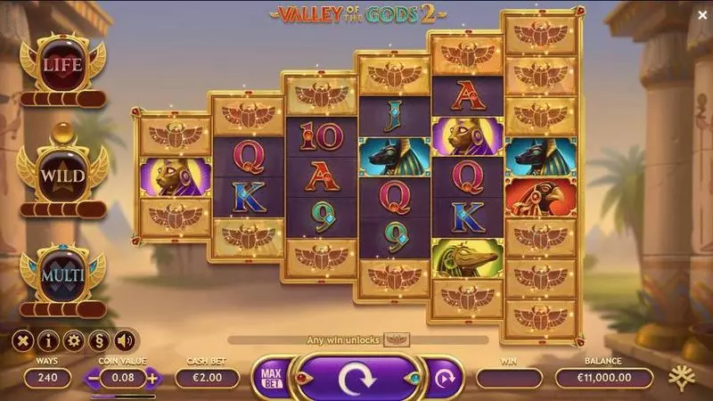 Valley of the Gods 2 Free Casino Slot  with, delWild Reels