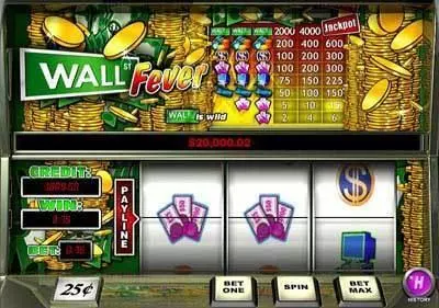 Wall st Fever 1 Line Free Casino Slot 