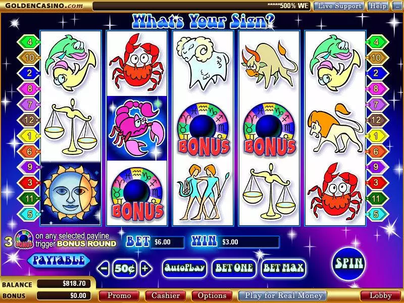 What's Your Sign Free Casino Slot  with, delSecond Screen Game