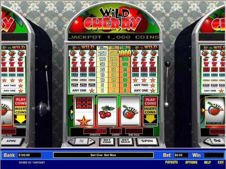 Wild Cherry 1 Line Free Casino Slot 