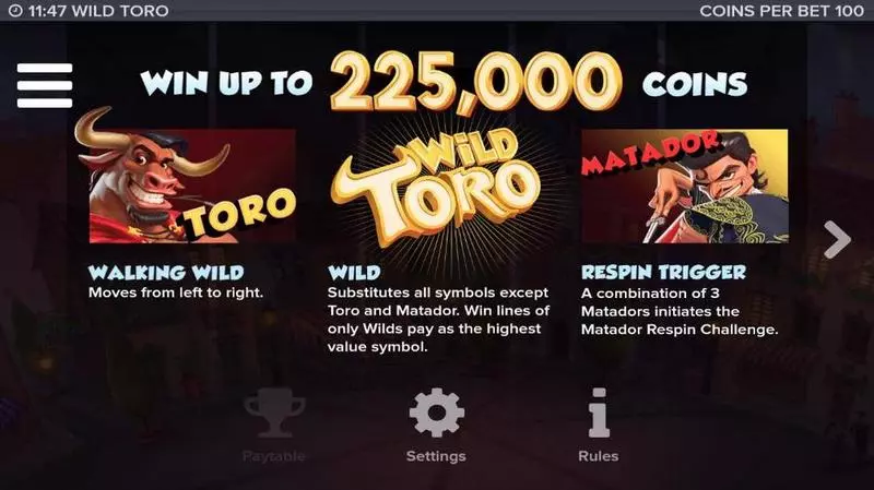 Wild Toro Free Casino Slot  with, delRe-Spin