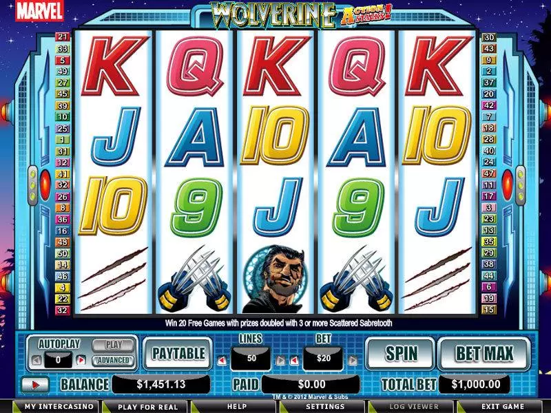 Wolverine - Action Stacks! Free Casino Slot  with, delFree Spins